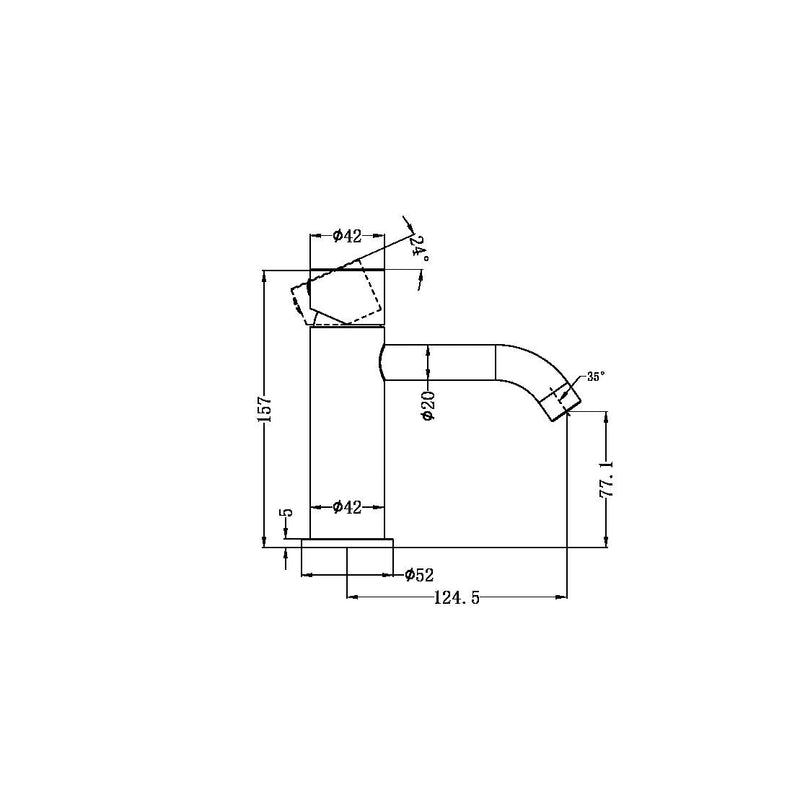 NERO Zen SS316L Basin Mixer Handless
