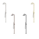 NERO ZEN OUTDOOR FREESTANDING SHOWER COLUMN BRUSHED NICKEL