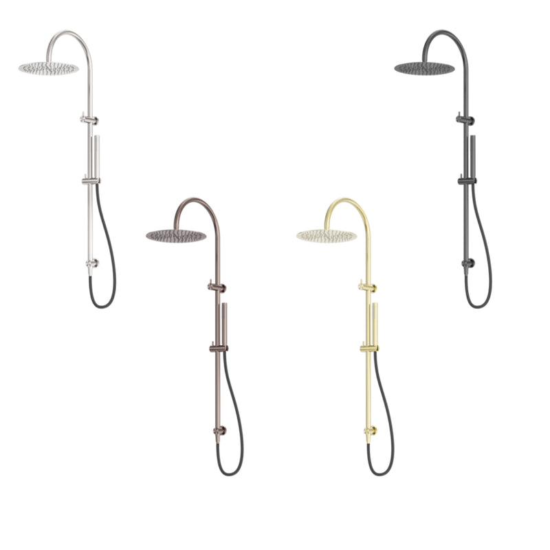 NERO ZEN TWIN SHOWER WITH OUTDOOR SHOWER HOSE BRUSHED BRONZE