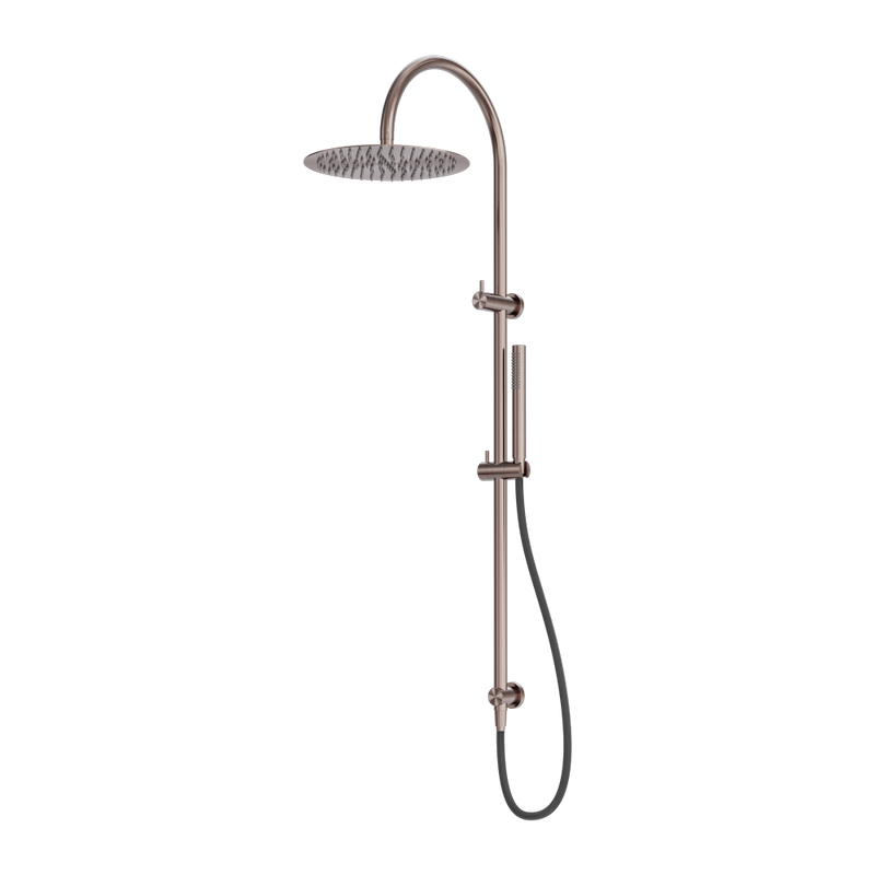 NERO ZEN TWIN SHOWER WITH OUTDOOR SHOWER HOSE BRUSHED BRONZE