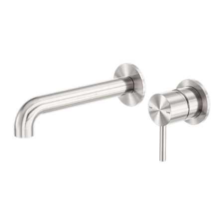 NERO Zen SS316L Wall Basin/Bath Mixer Seperate Back Plate 185mm/230mm Spout