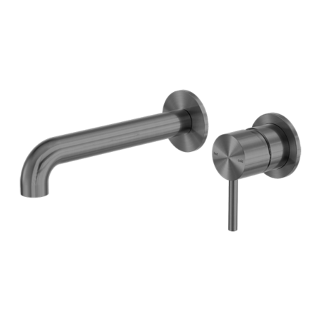 NERO Zen SS316L Wall Basin/Bath Mixer Seperate Back Plate 185mm/230mm Spout