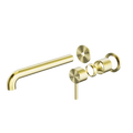 NERO Zen SS316L Wall Basin/Bath Mixer Separate Back Plate 185mm Spout (Trim Kit Only)