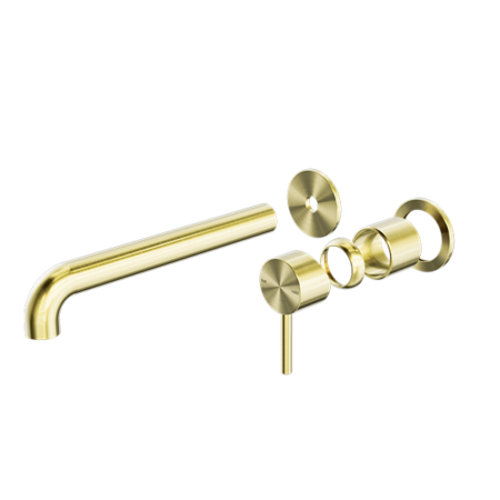 NERO Zen SS316L Wall Basin/Bath Mixer Separate Back Plate 185mm Spout (Trim Kit Only)