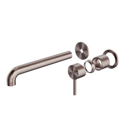 NERO Zen SS316L Wall Basin/Bath Mixer Separate Back Plate 185mm Spout (Trim Kit Only)
