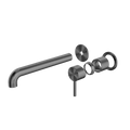 NERO Zen SS316L Wall Basin/Bath Mixer Separate Back Plate 185mm Spout (Trim Kit Only)