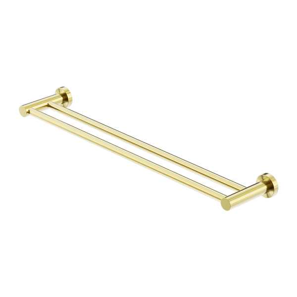 NERO MECCA DOUBLE NON-HEATED TOWEL RAIL BRUSHED GOLD (AVAILABLE IN 600MM AND 800MM)
