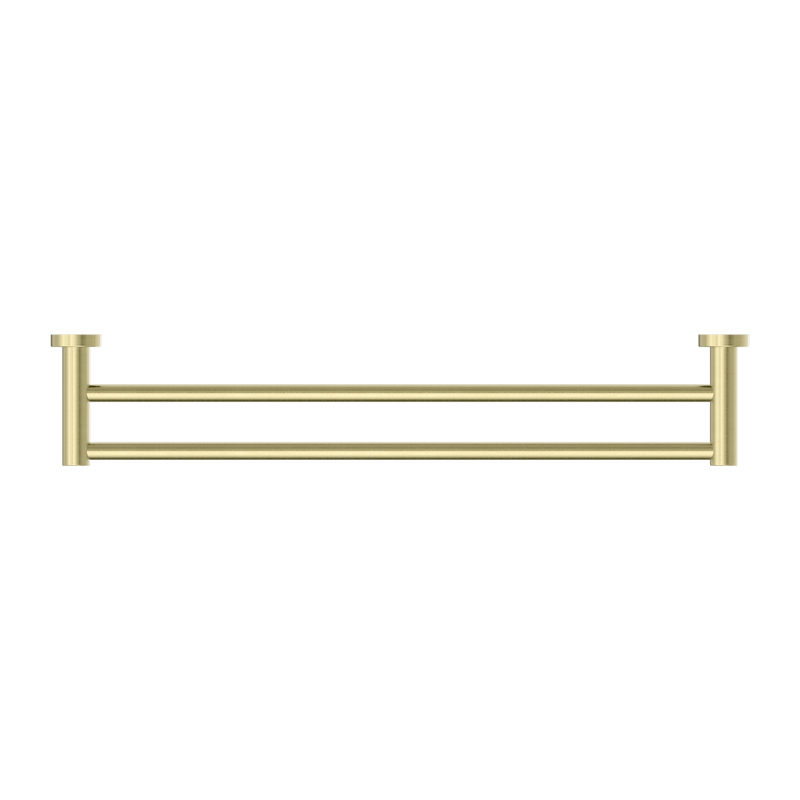 NERO MECCA DOUBLE NON-HEATED TOWEL RAIL BRUSHED GOLD (AVAILABLE IN 600MM AND 800MM)
