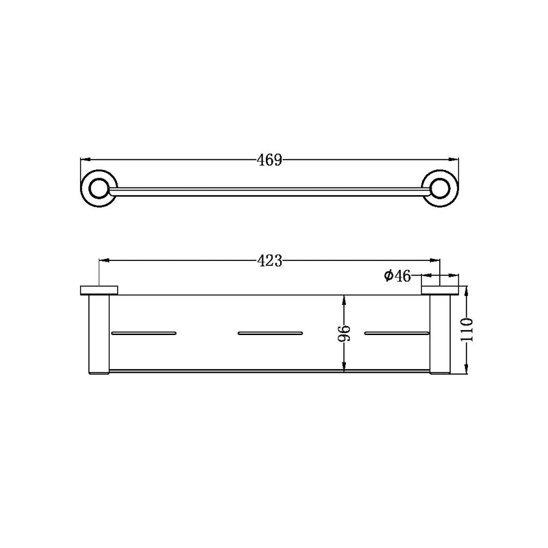 NERO MECCA METAL SHOWER SHELF BRUSHED NICKEL