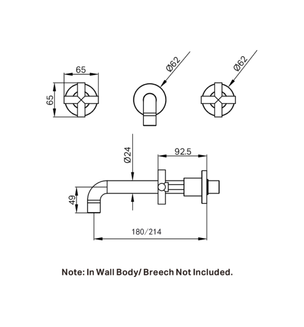 NERO X PLUS Wall Basin/Bath Set