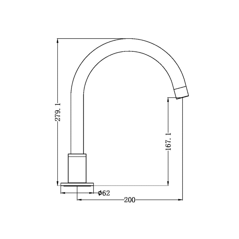 NERO  Kara Hob Mount Bath Spout Only G1/2 Female Inlet