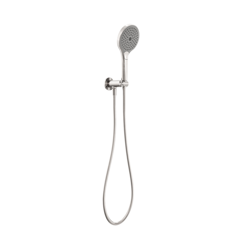 NERO MECCA SHOWER ON BRACKET WITH AIR SHOWER II BRUSHED NICKEL