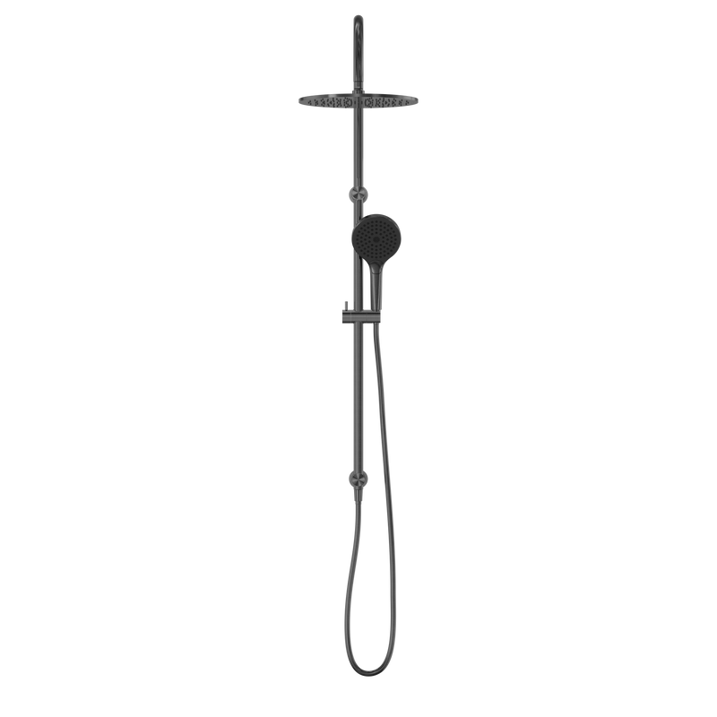 NERO MECCA TWIN SHOWER WITH AIR SHOWER II GUN METAL