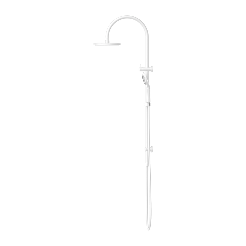 NERO MECCA TWIN SHOWER WITH AIR SHOWER MATTE WHITE
