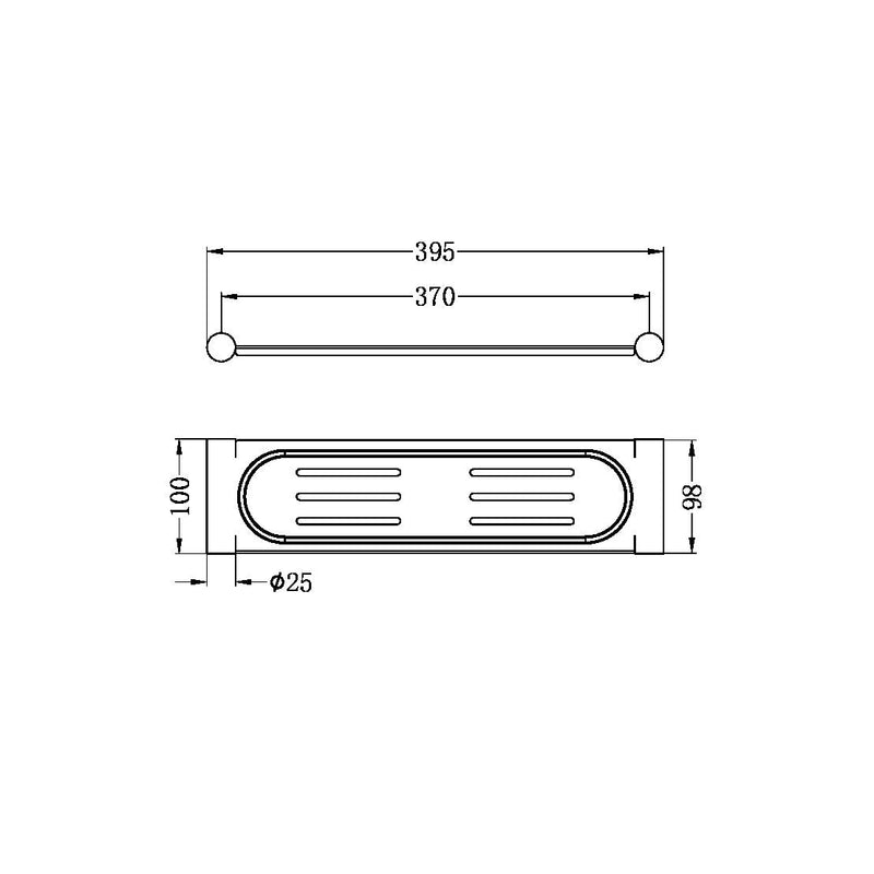 NERO MECCA METAL SHOWER SHELF CHROME