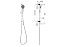 NERO OPAL SHOWER RAIL WITH AIR SHOWER BRUSHED NICKEL