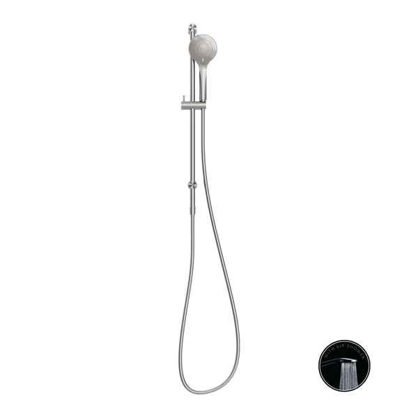 NERO OPAL SHOWER RAIL WITH AIR SHOWER BRUSHED NICKEL