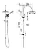 NERO OPAL TWIN SHOWER BRUSHED BRONZE