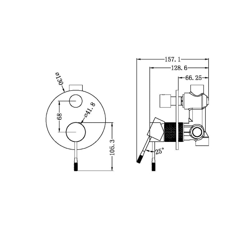 NERO OPAL SHOWER MIXER DIVERTER BRUSHED BRONZE