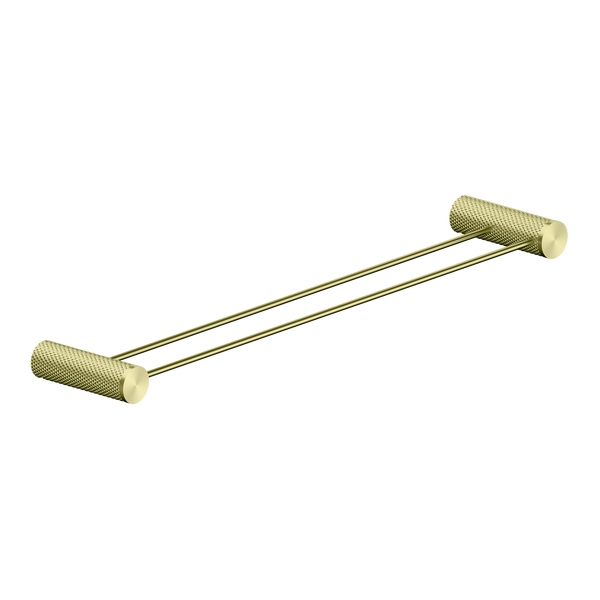 NERO OPAL NON-HEATED DOUBLE TOWEL RAIL BRUSHED GOLD (AVAILABLE IN 600MM AND 800MM)