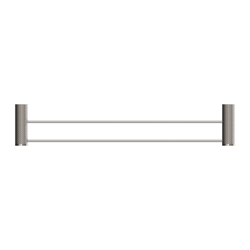 NERO OPAL NON-HEATED DOUBLE TOWEL RAIL BRUSHED NICKEL (AVAILABLE IN 600MM AND 800MM)