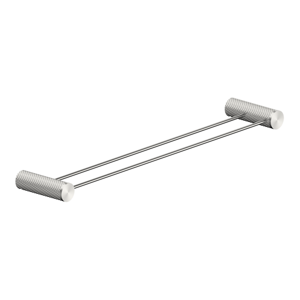 NERO OPAL NON-HEATED DOUBLE TOWEL RAIL BRUSHED NICKEL (AVAILABLE IN 600MM AND 800MM)