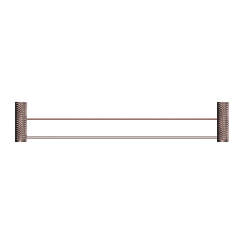 NERO OPAL NON-HEATED DOUBLE TOWEL RAIL BRUSHED BRONZE (AVAILABLE IN 600MM AND 800MM)