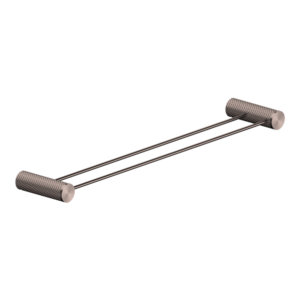 NERO OPAL NON-HEATED DOUBLE TOWEL RAIL BRUSHED BRONZE (AVAILABLE IN 600MM AND 800MM)