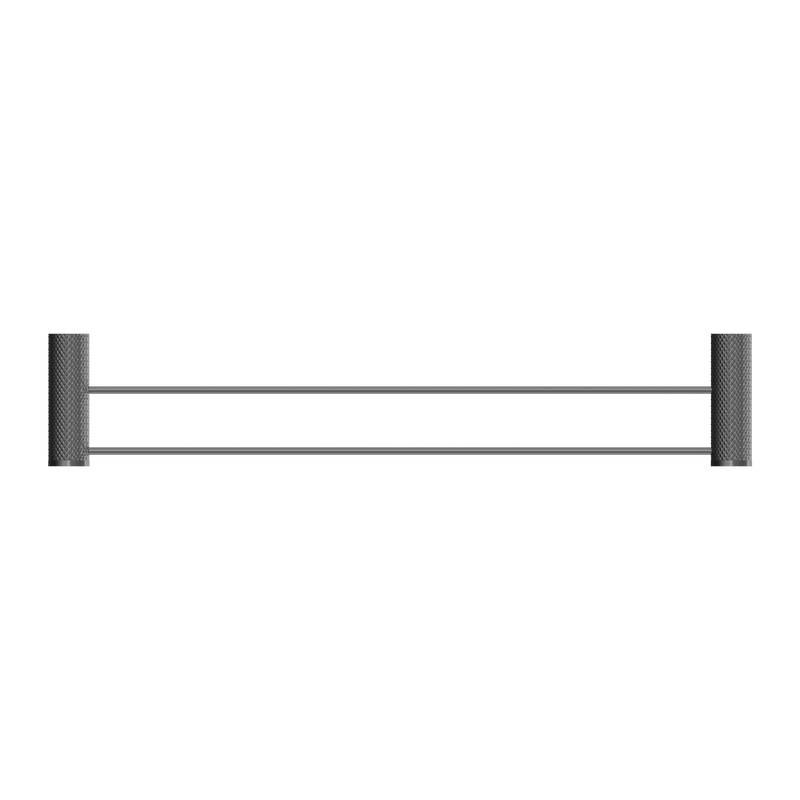 NERO OPAL NON-HEATED DOUBLE TOWEL RAIL GRAPHITE (AVAILABLE IN 600MM AND 800MM)