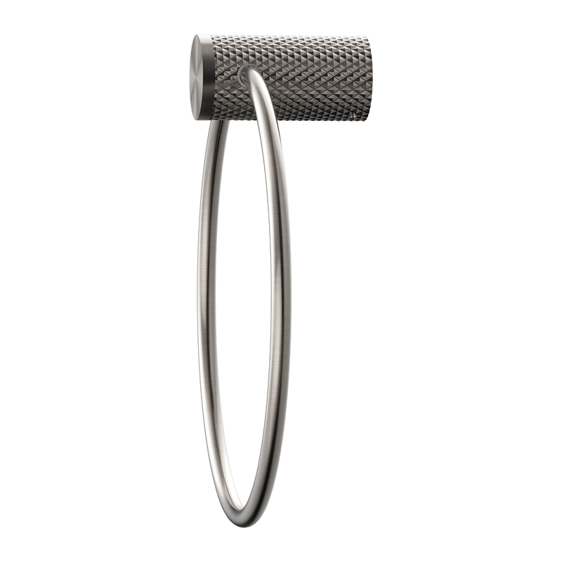 NERO OPAL TOWEL RING 202MM BRUSHED NICKEL