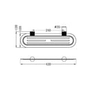 NERO OPAL METAL SHOWER SHELF 420MM BRUSHED NICKEL