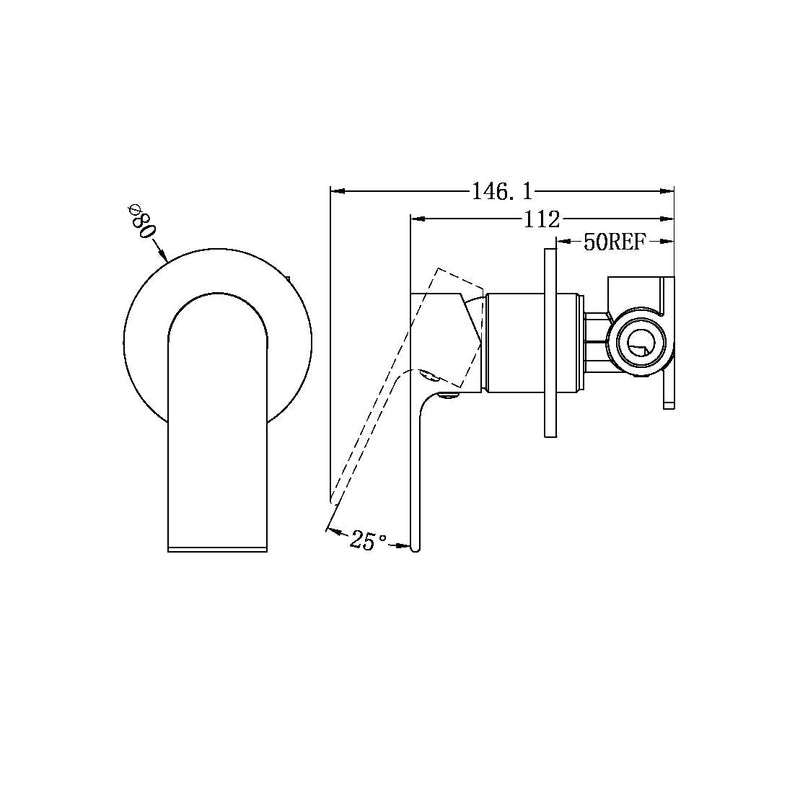 NERO BIANCA SHOWER MIXER PLATE BRUSHED NICKEL