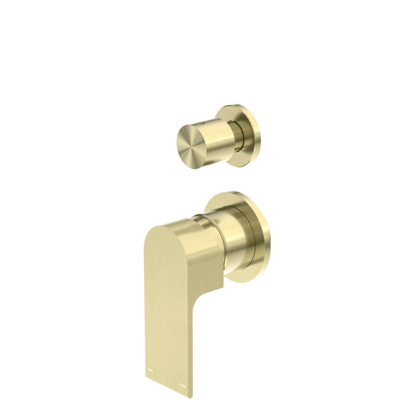 NERO BIANCA SHOWER MIXER DIVERTER SEPARATE BACK PLATE BRUSHED GOLD