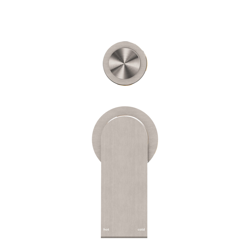 NERO BIANCA SHOWER MIXER DIVERTER SEPARATE BACK PLATE BRUSHED NICKEL
