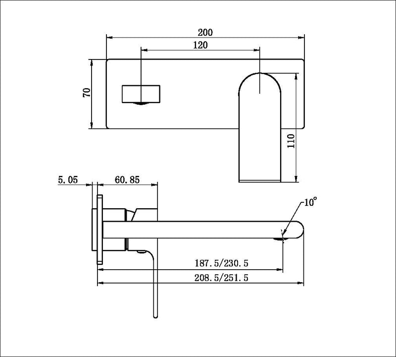 NERO Bianca Wall Basin/Bath Mixer Trim Kits Only