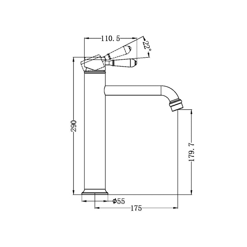 NERO York Straight Tall Basin Mixer