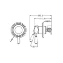 NERO YORK SHOWER MIXER WITH WHITE PORCELAIN LEVER 100MM MATTE BLACK