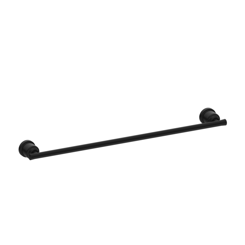 NERO YORK NON-HEATED SINGLE TOWEL RAIL 600MM MATTE BLACK