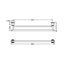 NERO YORK NON-HEATED DOUBLE TOWEL RAIL 600MM CHROME