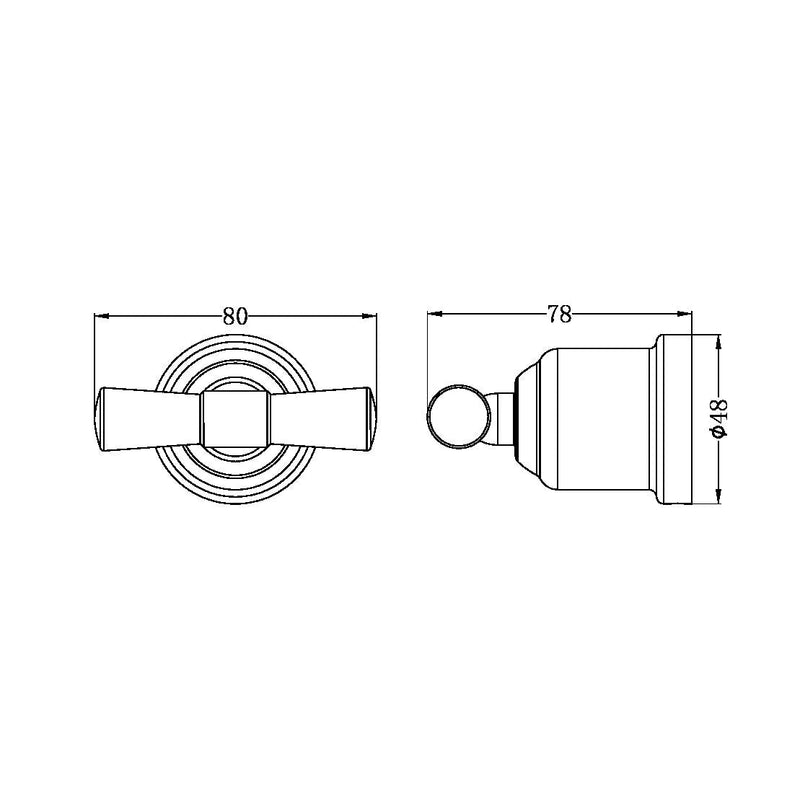 NERO YORK ROBE HOOK 80MM CHROME