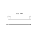 NERO PEARL NON-HEATED SINGLE TOWEL RAIL CHROME (AVAILABLE IN 600MM AND 800MM)
