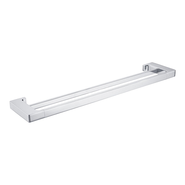 NERO PEARL NON-HEATED DOUBLE TOWEL RAIL CHROME (AVAILABLE IN 600MM AND 800MM)