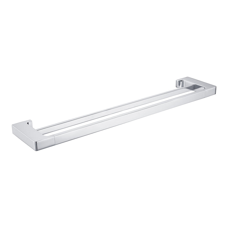 NERO PEARL NON-HEATED DOUBLE TOWEL RAIL CHROME (AVAILABLE IN 600MM AND 800MM)