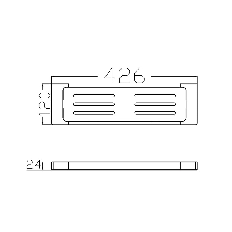 NERO PEARL METAL SHOWER SHELF 426MM GUN METAL