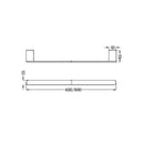 NERO BIANCA NON-HEATED SINGLE TOWEL RAIL MATTE BLACK (AVAILABLE IN 600MM AND 800MM)