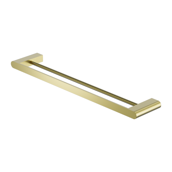 NERO BIANCA NON-HEATED DOUBLE TOWEL RAIL BRUSHED GOLD (AVAILABLE IN 600MM AND 800MM)