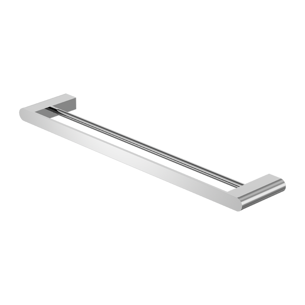 NERO BIANCA NON-HEATED DOUBLE TOWEL RAIL CHROME (AVAILABLE IN 600MM AND 800MM)