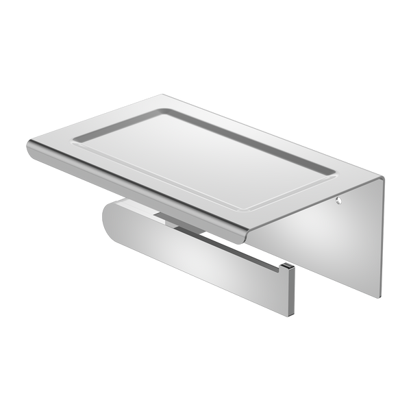 NERO BIANCA TOILET ROLL HOLDER WITH PHONE HOLDER 185MM CHROME