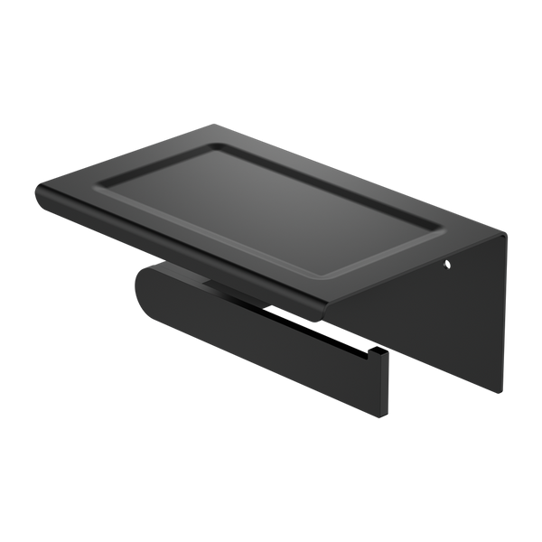 NERO BIANCA TOILET ROLL HOLDER WITH PHONE HOLDER 185MM MATTE BLACK