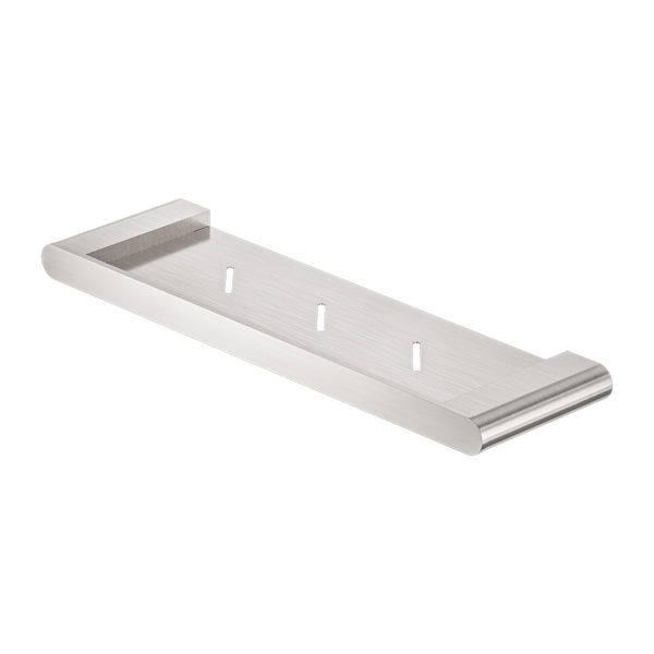 NERO BIANCA METAL SHOWER SHELF 423MM BRUSHED NICKEL